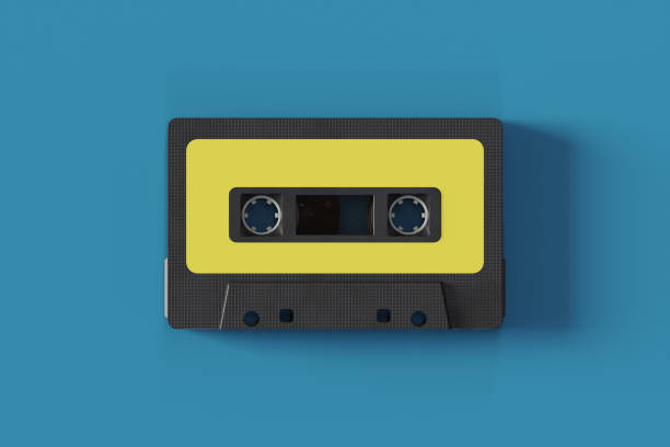 istock Cassette Tape Mockup in Top View, 3d rendering 1469305836