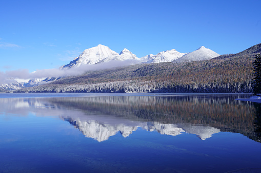 Glacier National Park, Montana. Saint Marys Lake, Bowman Lake