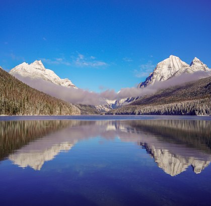 Glacier National Park, Montana. Saint Marys Lake, Bowman Lake