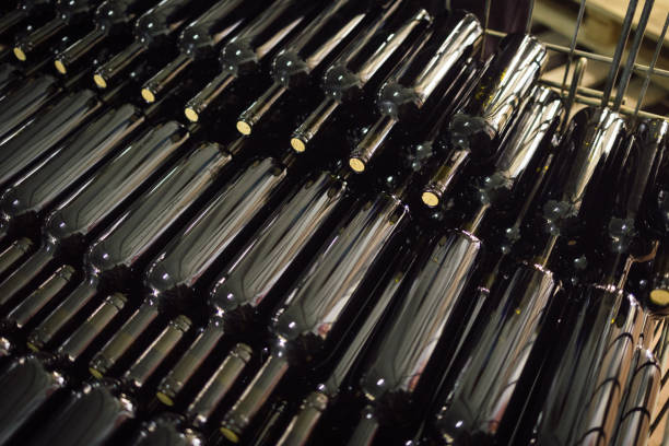 istock Wine bottling in wine factory 1469312579