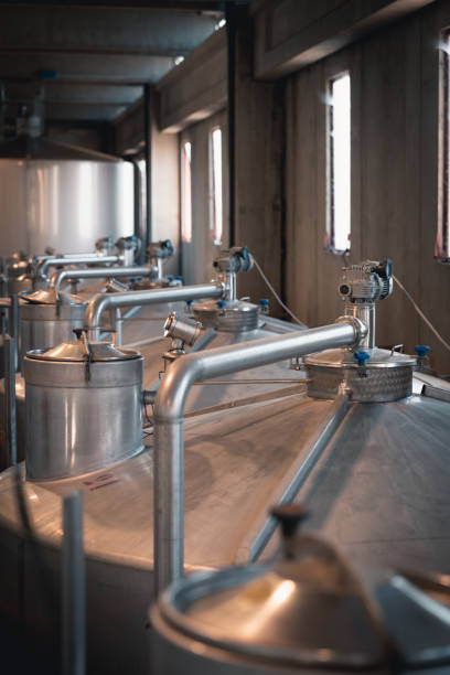 istock Wine steel barrels winery cellar 1469312587