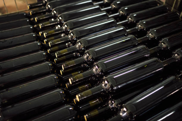 istock Wine bottling in wine factory 1469312597