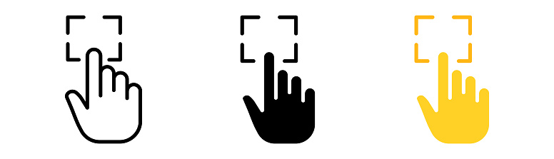 Scanning fingerprint line icon. Biometry, privacy, hand, index finger, scanner, personal information, prootection, recognize. Vector icon in line, black and colorful style on white background