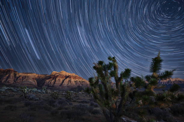 star trail - red rock canyon national conservation area ストックフォトと画像