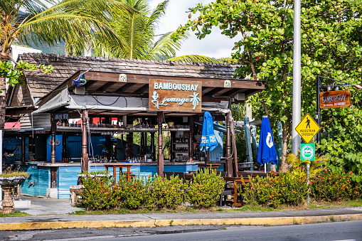 Road Town, Tortola, British Virgin Islands - January 4, 2023: Bamboushay Lounge in Tortola.