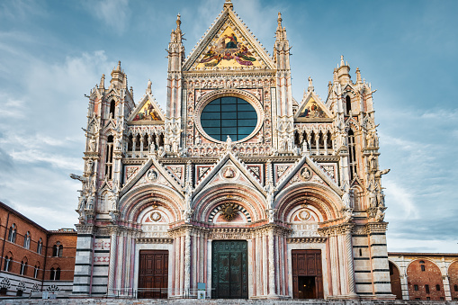 Siena Cathedral in downtown Siena, Tuscany, Italy, a UNESCO World Heritage Site.