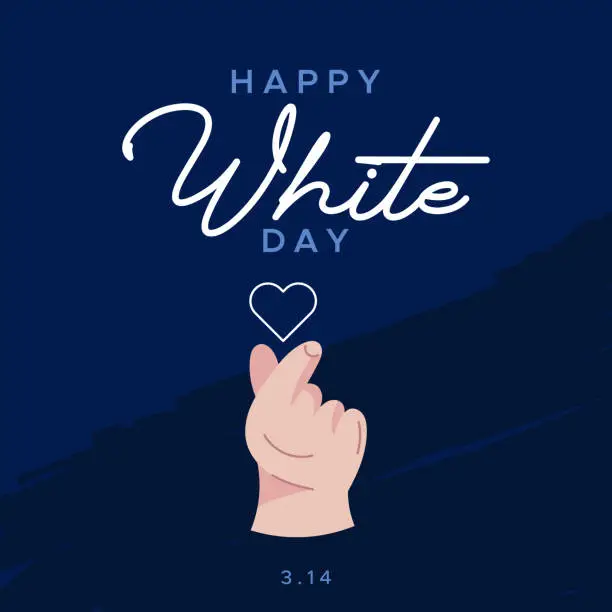 Vector illustration of Happy White Day 3.14 Social Media Design