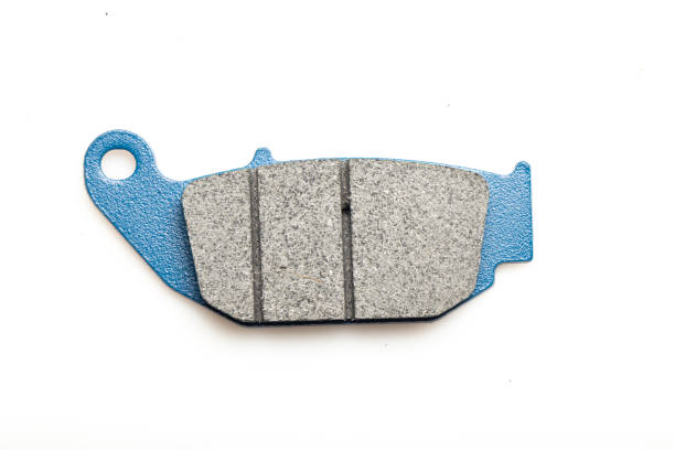 istock Motorcycle brake pads isolated on white background, close-up image 1469347241