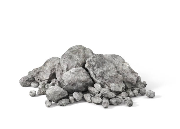 Pile of rocks on a white background. 3d illustration stock photo