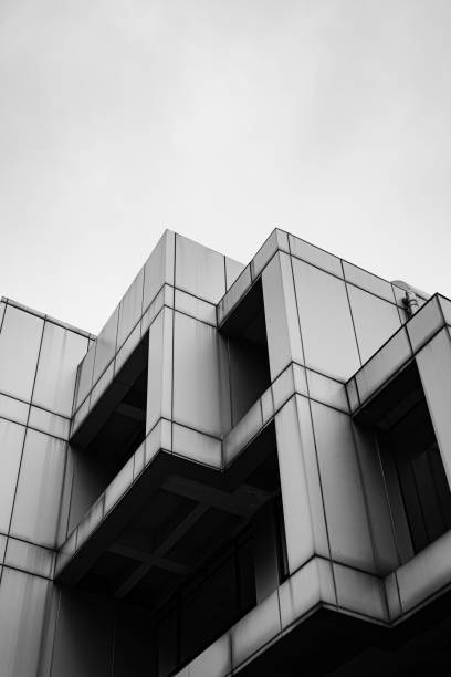 istock Modern building architecture with bold edges and large exterior wall panel 1469358584