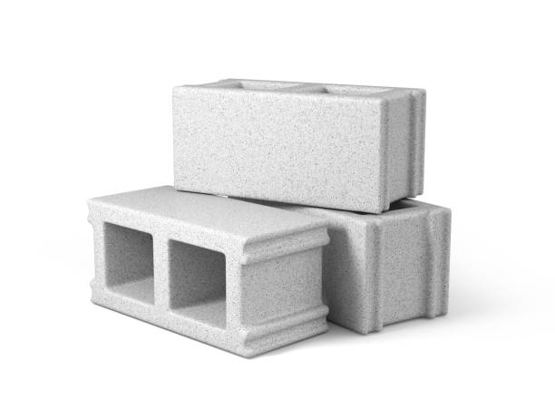 Construction blocks on a white background. 3d illustration stock photo