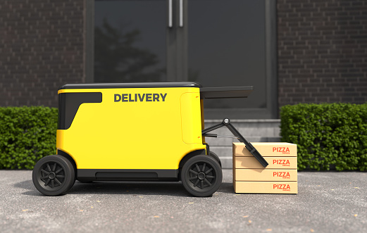 Self-delivery, Pizza Delivery Robot, Automated Delivery Robot