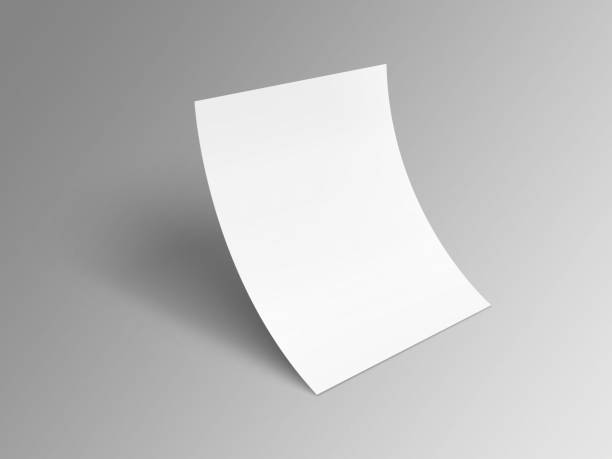 istock Empty vertical A5, A4, A3, size Poster and Flyer mockup on isolated grey background with shadow on ground. Display mock up for presentation. Clean white printout mock-up for exhibition product. 1469361656