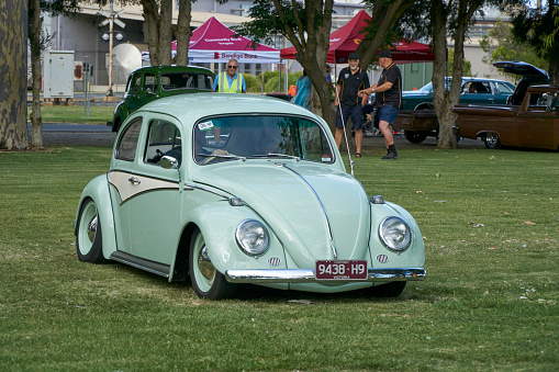 Herbie the Volkswagen arriving at Tongala Show and Shine Victoria Australia