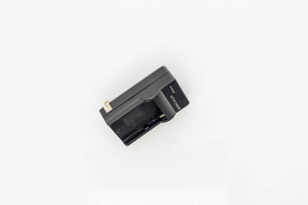 Lithium battery charger for lighting equipment isolated on white background