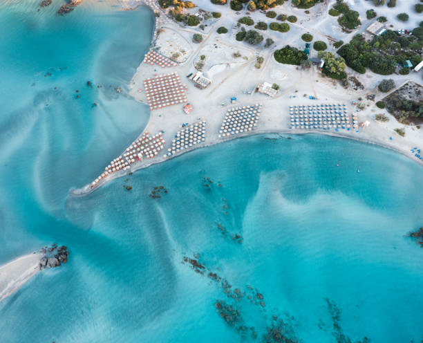 istock Aerial View On Elafonissi Beach 1469365918