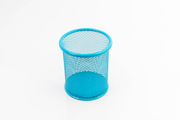 istock Empty blue basket Pen holder isolated on white background 1469366006