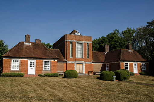 View of Sandham Memorial Chapel in Burghclere, Hampshire.  Built to commemorate the 'forgotten dead' of the First World War it was funded by the family of Henry Sandham who died after serving in Salonika on the Eastern Front.  The chapel contains spectacular paintings by the artist Stanley Spencer.
