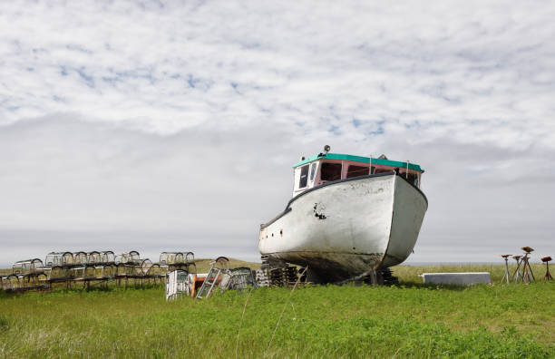 Old dry dock fishing boat, Magdalen Islands, Québec