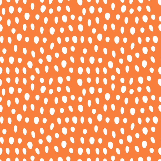 ilustrações de stock, clip art, desenhos animados e ícones de orange pastel seamless pattern with abstract dots shapes. texture for textile print. - polka dot