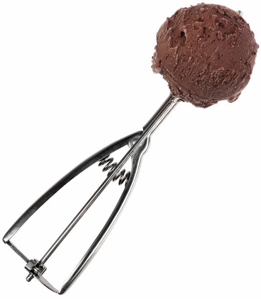 istock A spoon full of chocolate ice cream isolated on white background. 1469388523