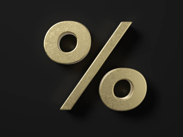 istock Gold percentage symbol 1469389835
