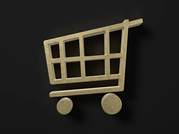 istock Gold shopping cart symbol 1469391779