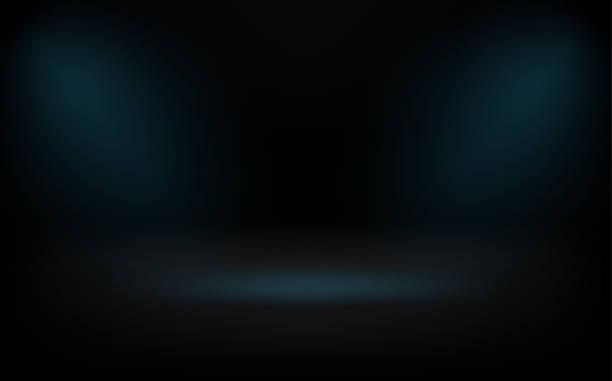 istock Deep black room with trails of light. 3d vector premium showcase for display products 1469396679