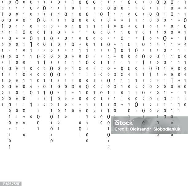 Binary Code Matrix Stream Of Binary Code Numbers On The Screen One Zero ...