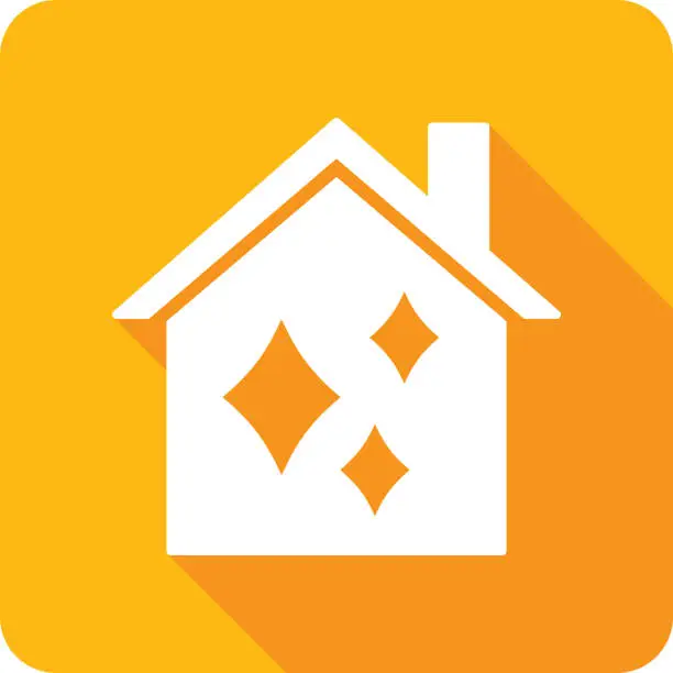 Vector illustration of House Sparkle Icon Silhouette