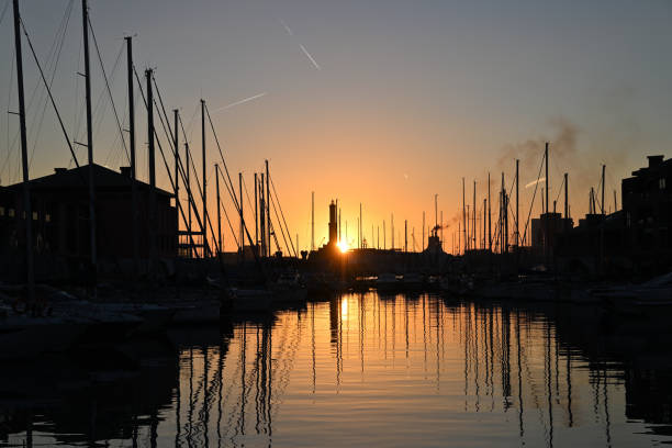 istock Sunset on old port of Genoa 1469402243