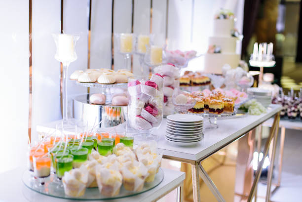 istock Delicious desserts on the candy bar. 1469402834