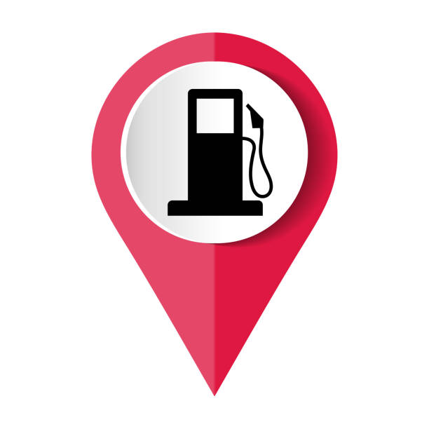 istock Gas petrol fuel station pin pointer marker icon vector, gasoline refill pump map location position sign, locator symbol flat pictogram 1469405120
