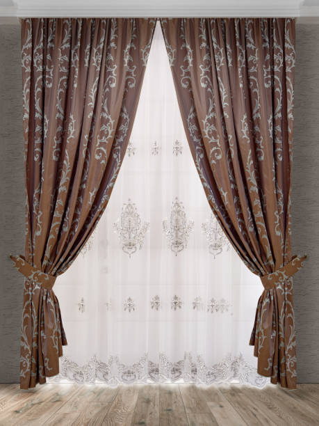 istock A beautiful curtain with a catch. Isolated white background. 1469405222