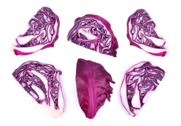 Photo of Red cabbage isolated on white
