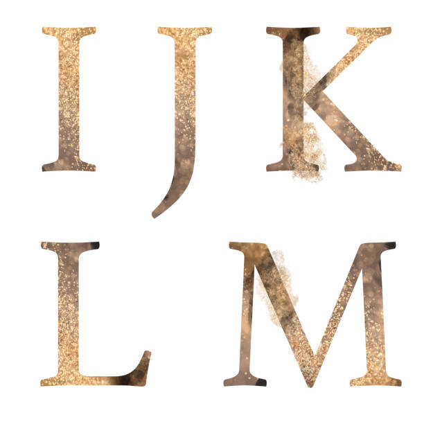 istock Set of gold letters, isolated illustration on white background, for wedding monogram, greeting cards, logo 1469447973