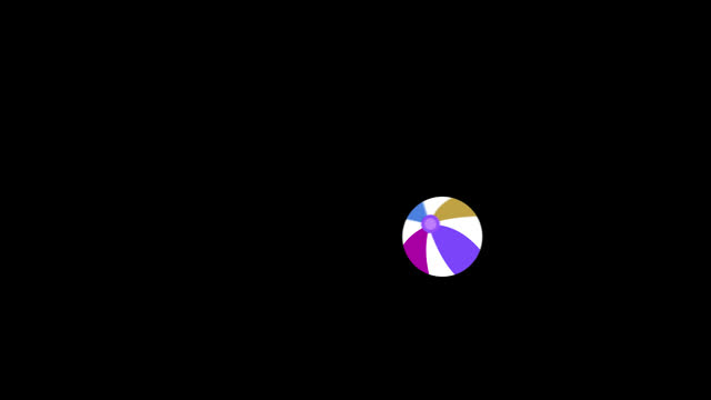 Beach ball icon loop Animation video transparent background with alpha channel