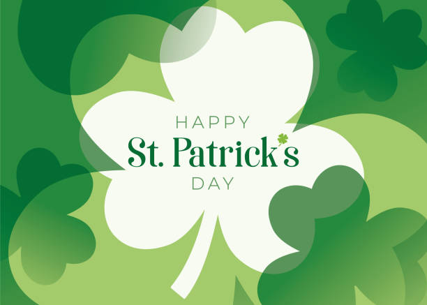 ilustraciones, imágenes clip art, dibujos animados e iconos de stock de día de san patricio con marco de trébol de hojas. - día de san patricio
