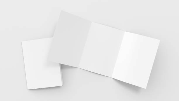 istock Trifold brochure A4 booklet mockup on white background 1469450152