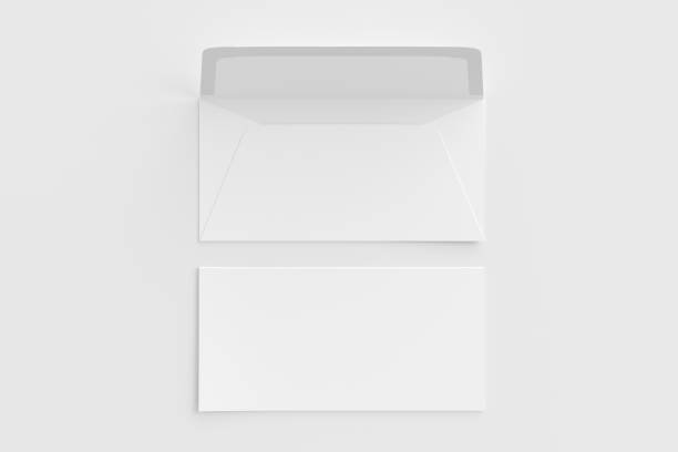 istock Blank corporate envelope mockup on white background. Branding mock up. 1469450299