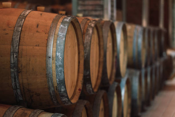 istock Wooden barrels for white and red wine aging 1469452309
