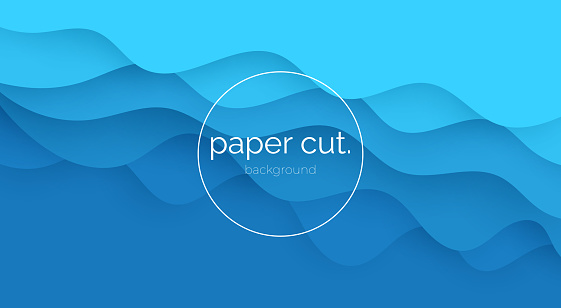 Modern gradient liquid papercut layers wave background design background poster