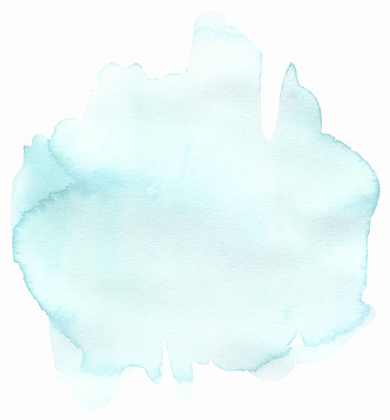 istock Watercolor blue color Backgrounds Clipart, Brush strokes illustration, Pastel turquoise spots, delicate Splash background Clip art, light blue Drops, Design elements, Paint splatter 1469456819