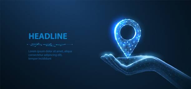 istock Pin on hand. Abstract one pin icon on hand. Transportation delivery, map location, transport logistic, tourism navigate, concept. Gps point navigation, geo pinpoint, location point. 1469457235