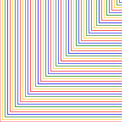 Colorful Right Angle Lines Fabric Pattern On White Background Vector ...