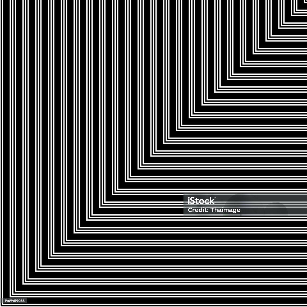 White Right Angle Lines Fabric Pattern On Black Background Vector Stock ...