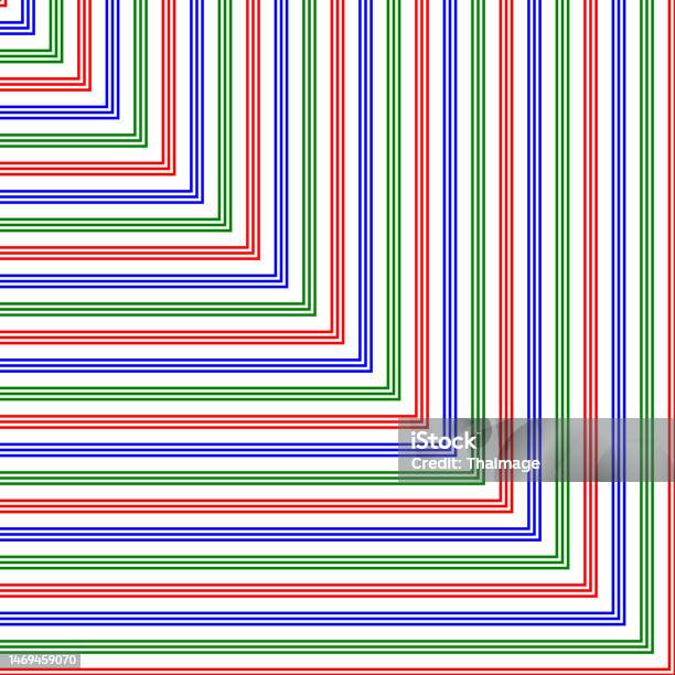 Colorful Right Angle Lines Fabric Pattern On White Background Vector ...