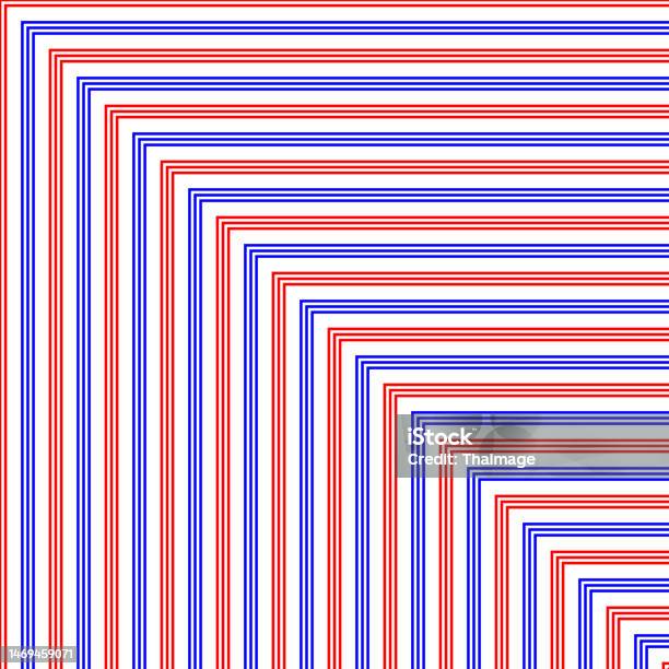 Red And Blue Right Angle Lines Fabric Pattern On White Background ...