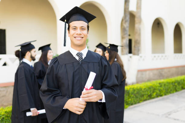 istock Smiling man graduate finishing university education 1469464559