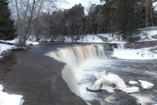 istock Partly frozen waterfall Keila in Estonia 1469468504